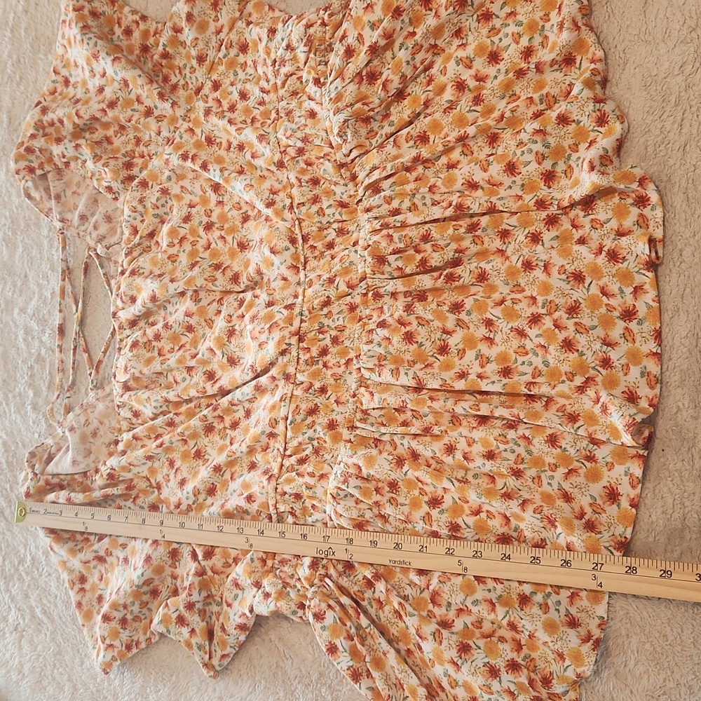 NWOT Torrid Sz 5 Marigold Spring Summer Top Blouse Corset Back Can Be Adjusted - Picture 10 of 10